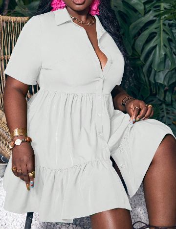 Rochie scurta SHEIN CURVE, alb