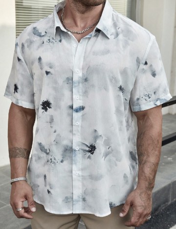 Camasa SHEIN Plus Size Men, gri