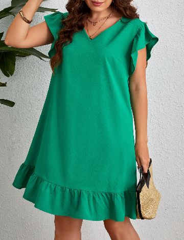 Rochie scurta SHEIN CURVE, verde