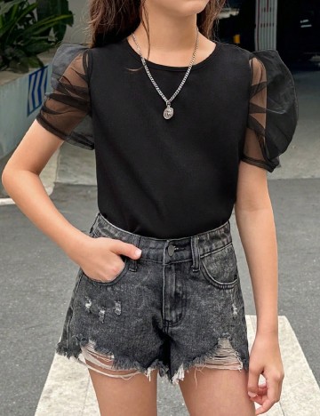 Tricou Shein Kids, negru