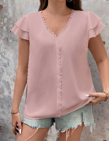 Tricou SHEIN CURVE, roz