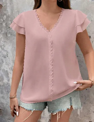 Tricou SHEIN CURVE, roz