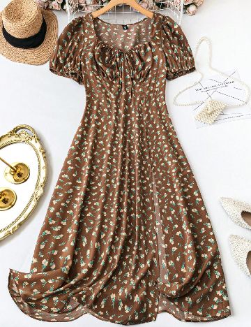 Rochie scurta SHEIN CURVE, maro