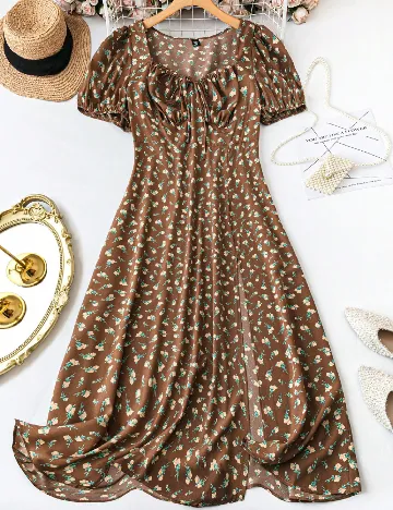 Rochie scurta SHEIN CURVE, maro