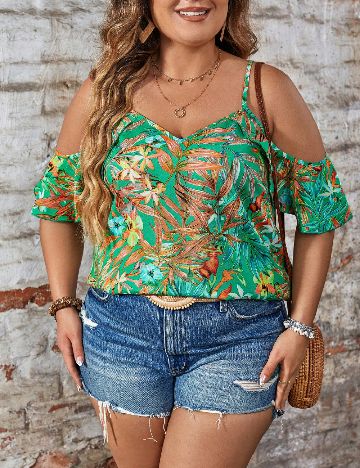 Bluza SHEIN CURVE, verde