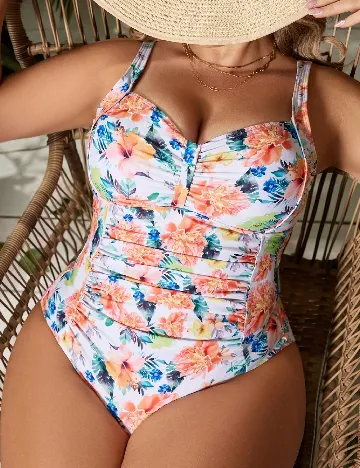 Costum de baie SHEIN CURVE, floral print