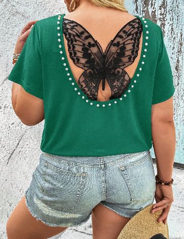 Tricou SHEIN CURVE, verde