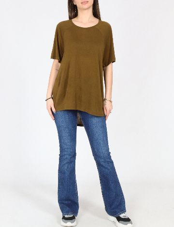 Tricou Oversize Pull&Bear, kaki