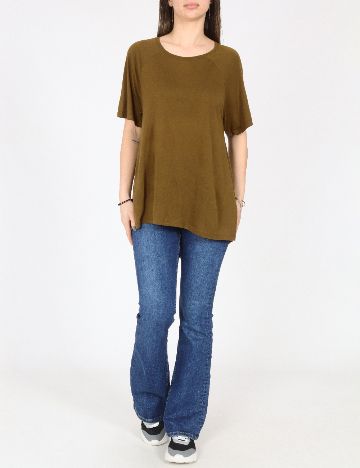 Tricou Oversize Pull&Bear, kaki