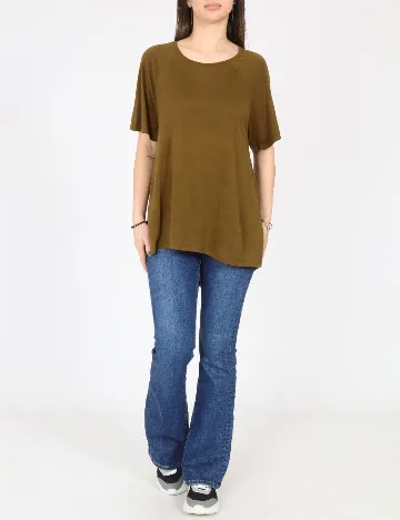 Tricou Oversize Pull&Bear, kaki