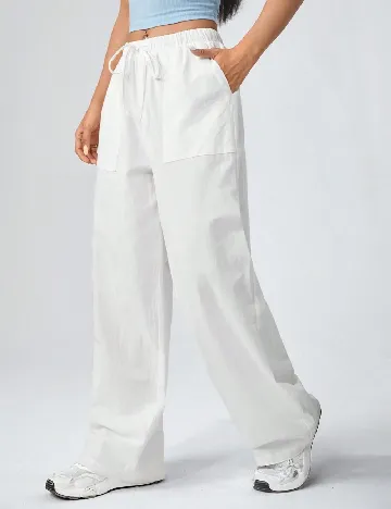 Pantaloni SHEIN, alb