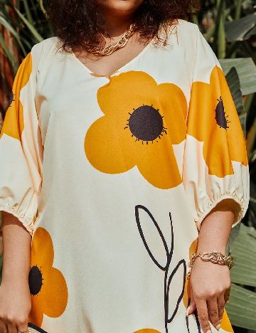 Rochie scurta SHEIN CURVE, floral print