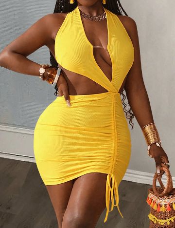 Rochie scurta SHEIN, galben