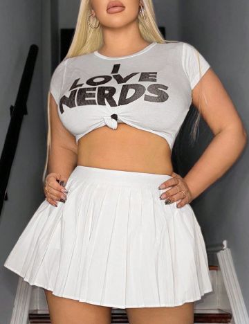 Fusta pantalon SHEIN CURVE, alb