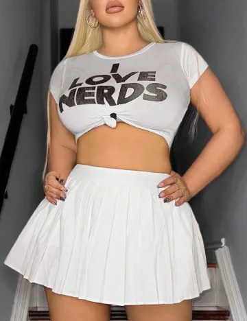 Fusta pantalon SHEIN CURVE, alb