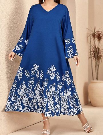 Rochie medie SHEIN CURVE, albastru