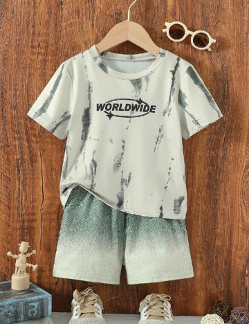 Compleu Shein Kids, verde/bej