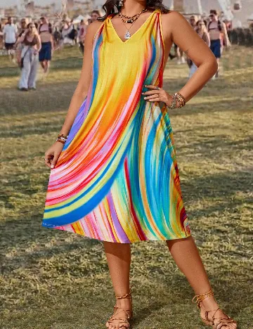 Rochie medie SHEIN CURVE, mix culori