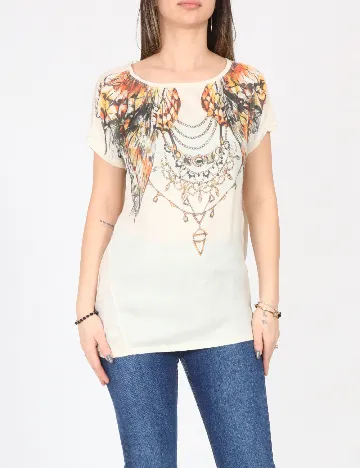 Tricou Bershka, crem