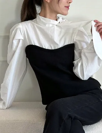 Bluza Dazy, alb/negru