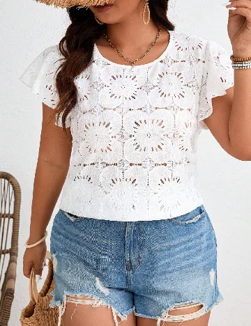 Bluza SHEIN CURVE, alb