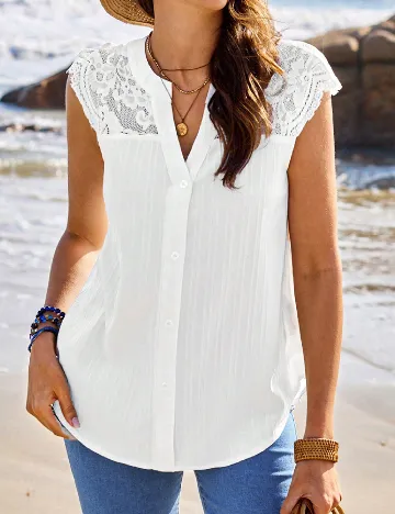 Bluza Emery Rose, alb