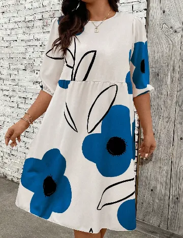 Rochie medie SHEIN CURVE, alb