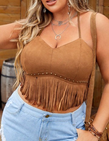 Top SHEIN CURVE, maro deschis