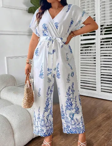 Salopeta SHEIN CURVE, alb