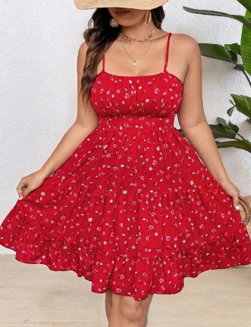 Rochie scurta SHEIN CURVE, rosu