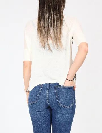 Tricou Bershka, crem