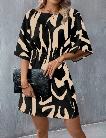 Rochie scurta SHEIN, negru/crem