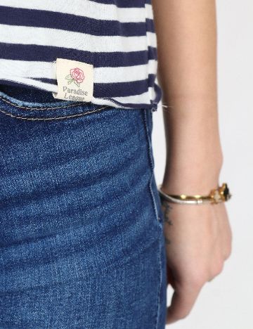 Tricou Pull&Bear, alb/albastru