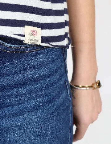 Tricou Pull&Bear, alb/albastru