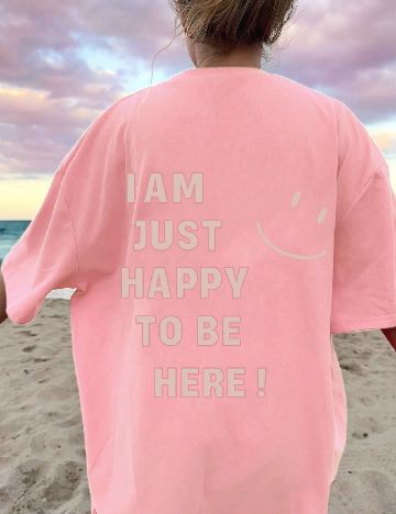 Tricou Oversize SHEIN, roz