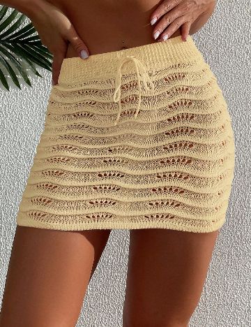 Fusta de plaja SHEIN, galben