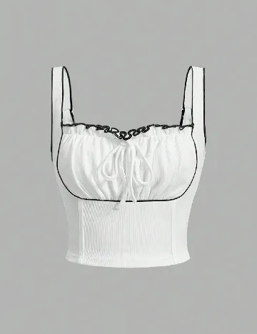 Top SHEIN, alb/negru