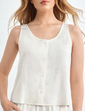 Bluza de pijama SHEIN, ecru