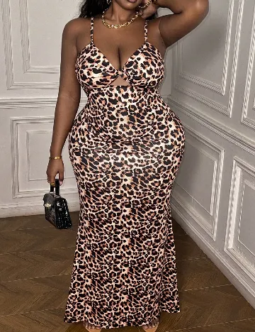 Rochie lunga SHEIN CURVE, animal print