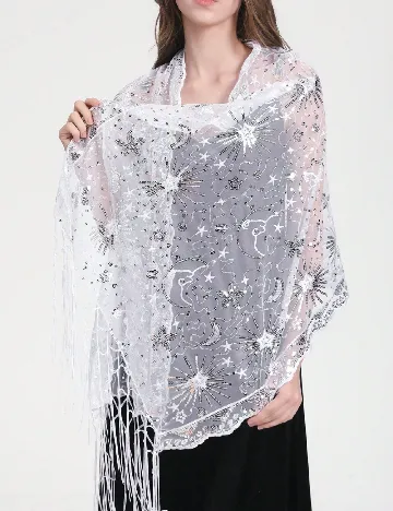 Esarfa SHEIN, alb/gri