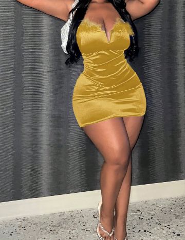 Rochie scurta SHEIN CURVE, galben