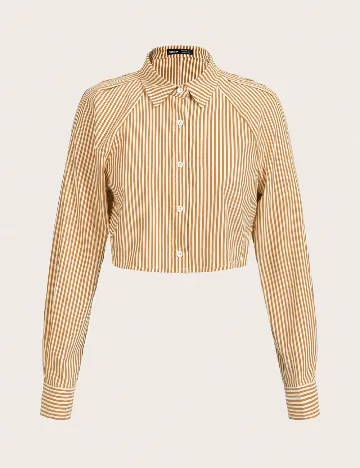 Camasa SHEIN, galben/alb