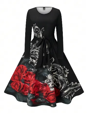 Rochie medie SHEIN CURVE, negru