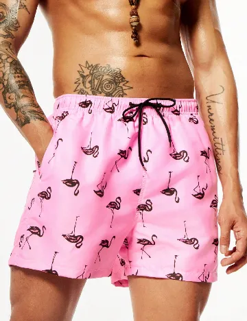 Short de baie SHEIN, roz