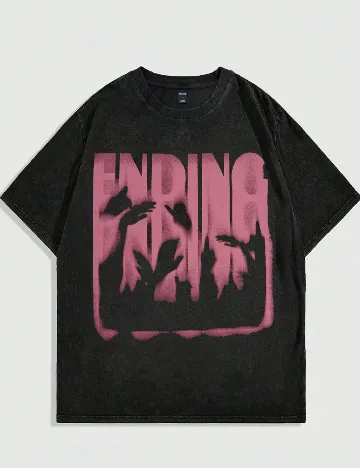 Tricou Oversize Romwe, negru