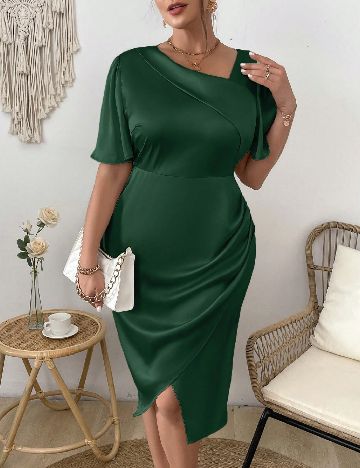Rochie medie SHEIN CURVE, verde