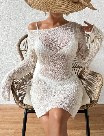 Rochie de plaja SHEIN, ecru