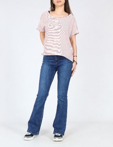 Tricou Zara, alb/rosu