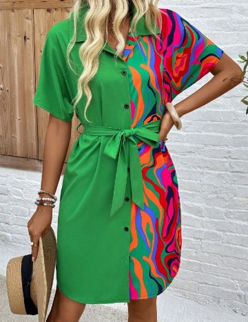 Rochie scurta SHEIN, verde