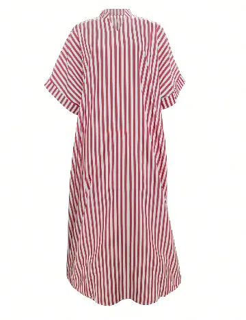 Rochie lunga SHEIN, rosu/alb